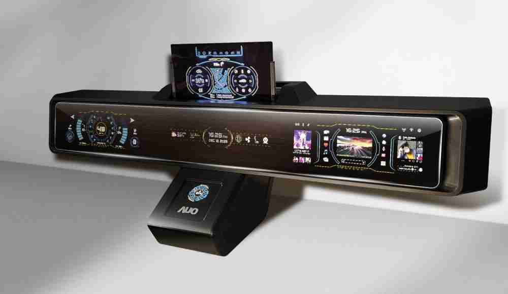 至成国际Micro LED沉浸式车舱显示方案结合 可卷式、、、可伸缩的Micro LED应用并可呈现不同的质感纹路，，展现人性化设计